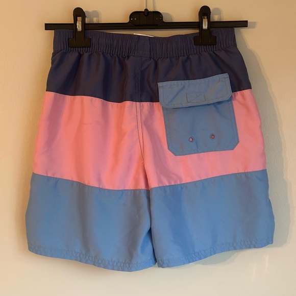 Vineyard Vines Colorblock Swim Trunks - Pink/Sky/Blue - Boy’s Size: Small (8-10) - Picture 2 of 7